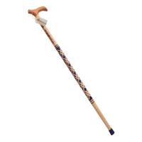 Ahşap İşlemeli Model Baston, Asa, Ağaç Baston - 90 cm - 1 ADET