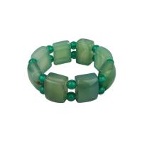 Green, Natural Stone Agate Bracelet, Square