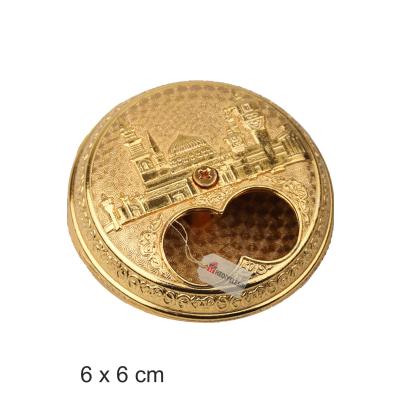 Büyük Metal Kokuluk, Esans Kabı, Koku Sürme Kabı, Altın Rengi - 6 cm.