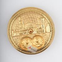 Büyük Metal Kokuluk, Esans Kabı, Koku Sürme Kabı, Altın Rengi - 6 cm.