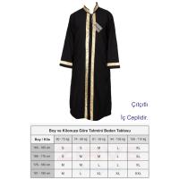 Cübbe, Sarı İşlemeli Cübbe, Sırmalı Cübbe, İmam Cübbesi - SİYAH