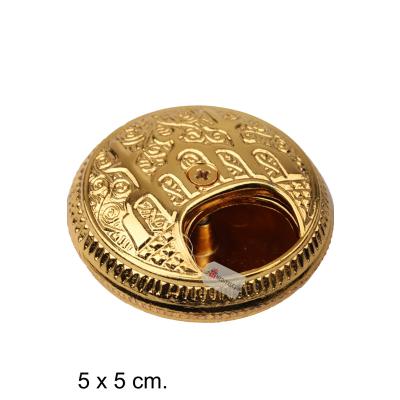 Küçük Metal Kokuluk, Esans Kabı, Koku Sürme Kabı, Altın Rengi - 5 cm.