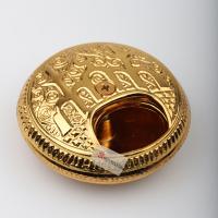 Küçük Metal Kokuluk, Esans Kabı, Koku Sürme Kabı, Altın Rengi - 5 cm.