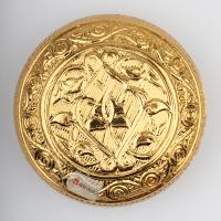 Küçük Metal Kokuluk, Esans Kabı, Koku Sürme Kabı, Altın Rengi - 5 cm.