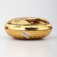 Küçük Metal Kokuluk, Esans Kabı, Koku Sürme Kabı, Altın Rengi - 5 cm.