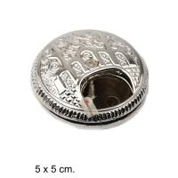 Küçük Metal Kokuluk, Esans Kabı, Koku Sürme Kabı, Gümüş Rengi - 5 cm.